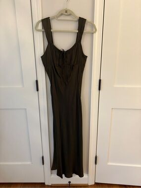 Madewell Olive Green Maxi Slip Dress